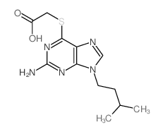 2-[2-amino-9-(3-methylbutyl)purin-6-yl]sulfanylacetic acid structure