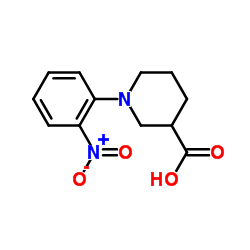 1-(2-Nitrophenyl)-3-piperidinecarboxylic acid结构式