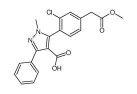 5-(2-chloro-4-methoxycarbonylmethylphenyl)-1-methyl-3-phenyl-1H-pyrazole-4-carboxylic acid Structure