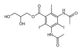 3,5-diacetylamino-2,4,6-triiodobenzoic acid-2,3-dihydroxypropyl ester Structure