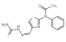 Acetamide,N-[4-[[2-(aminothioxomethyl)hydrazinylidene]methyl]-2-thiazolyl]-N-phenyl- Structure