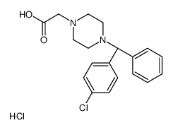 2-[4-[(R)-(4-chlorophenyl)-phenylmethyl]piperazin-1-yl]acetic acid,hydrochloride Structure