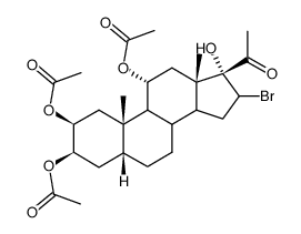 2β,3β,11α,17α-Tetrahydroxy-16-bromo-5β-pregnan-20-one-2,3,11-triacetat结构式