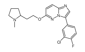 3-(3-chloro-4-fluoro-phenyl)-6-[2-(1-methyl-pyrrolidin-2-yl)-ethoxy]-imidazo[1,2-b]pyridazine结构式