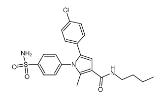 5-(4-chloro-phenyl)-2-methyl-1-(4-sulfamoyl-phenyl)-1H-pyrrole-3-carboxylic acid butylamide结构式