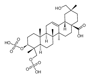 3,23-disulfate ester of 3β,23,29-trihydroxyolean-12-en-28-oic acid结构式