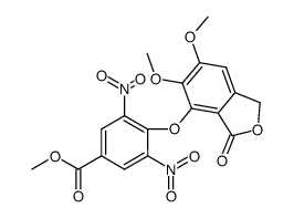 4-(5,6-dimethoxy-3-oxo-phthalan-4-yloxy)-3,5-dinitro-benzoic acid methyl ester结构式