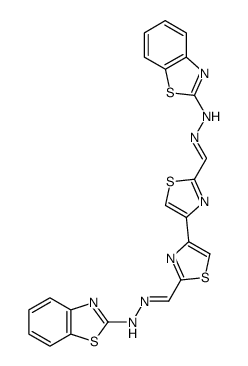 [4,4']bithiazolyl-2,2'-dicarbaldehyde bis-(benzothiazol-2-yl-hydrazone)结构式