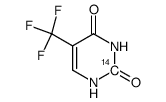 5-trifluoromethyl-1H-[2-14C]pyrimidine-2,4-dione结构式