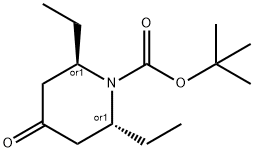 trans-2,6-Diethyl-4-oxo-piperidine-1-carboxylic acid tert-butyl ester结构式