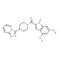(4,6-dimethoxy-1-methyl-1H-indol-2-yl)[4-([1,2,4]triazolo[4,3-a]pyridin-3-yl)piperidin-1-yl]methanone结构式