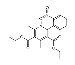 4,6-dimethyl-2-(2-nitrophenyl)-1,2-dihydropyridine-3,5-dicarboxylic acid diethyl ester结构式