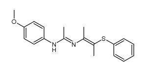 N-(4-methoxyphenyl)-N'-[3-(phenylthio)but-2-en-2-yl]acetamidine结构式