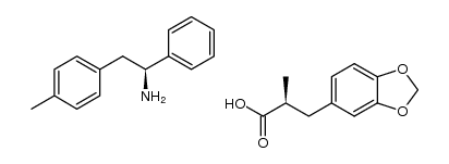 (S)-3-(benzo[1,3]dioxol-5-yl)-2-methylpropionate (S)-1-phenyl-2-(p-tolyl)ethylammonium结构式