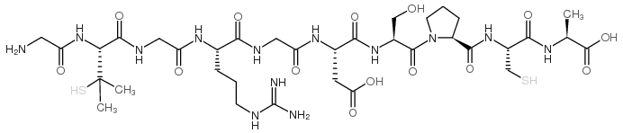 H-Gly-Pen-Gly-Arg-Gly-Asp-Ser-Pro-Cys-Ala-OH trifluoroacetate salt (Disulfide bond between Pen² and Cys⁹) structure