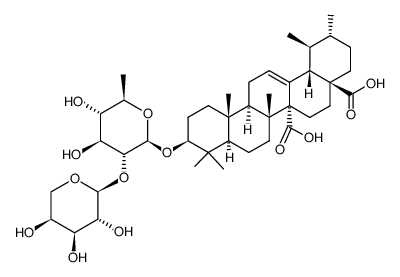 3-O-<α-L-arabinopyranosyl-(1-->2)-β-D-quinovopyranosyl>-quinovic acid结构式