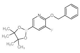 2-(BENZYLOXY)-3-FLUORO-5-(4,4,5,5-TETRAMETHYL-1,3,2-DIOXABOROLAN-2-YL)PYRIDINE结构式