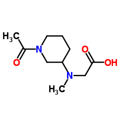 N-(1-Acetyl-3-piperidinyl)-N-methylglycine结构式