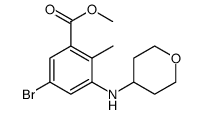 Methyl 5-bromo-2-methyl-3-((tetrahydro-2H-pyran-4-yl)amino)benzoate Structure