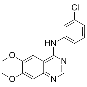 4-(3-氯苯胺)-6,7-二甲氧基喹唑啉盐酸盐结构式