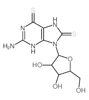 Guanosine,7,8-dihydro-6-thio-8-thioxo- (9CI)结构式