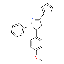 5-(4-methoxyphenyl)-1-phenyl-3-(thiophen-2-yl)-4,5-dihydro-1H-pyrazole结构式