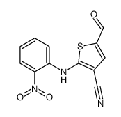 5-Formyl-2-[(2-nitrophenyl)amino]-3-cyanothiophene Structure
