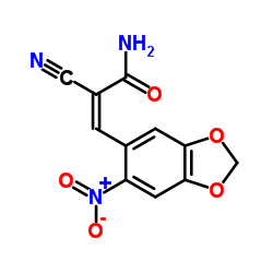 (2Z)-2-Cyano-3-(6-nitro-1,3-benzodioxol-5-yl)acrylamide Structure