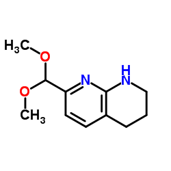 7-(Dimethoxymethyl)-1,2,3,4-tetrahydro-1,8-naphthyridine structure