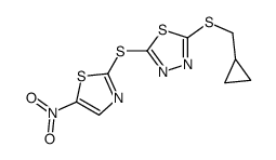 2-(cyclopropylmethylsulfanyl)-5-[(5-nitro-1,3-thiazol-2-yl)sulfanyl]-1,3,4-thiadiazole Structure