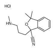 3,3-dimethyl-1-[3-(methylamino)propyl]-2-benzofuran-1-carbonitrile,hydrochloride Structure