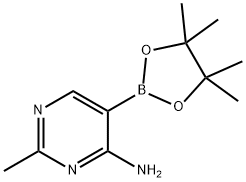 4-Amino-2-methylpyrimidine-5-boronic acid pinacol ester结构式