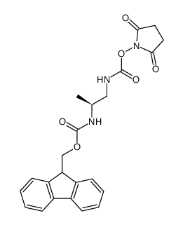 succinimidyl {(2S)-2-{[(9H-fluoren-9-ylmethoxy)carbonyl]amino}propyl}carbamate结构式