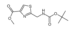 2-(叔丁氧羰基氨基-甲基)-噻唑-4-羧酸甲酯结构式