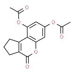 (9-acetyloxy-4-oxo-2,3-dihydro-1H-cyclopenta[c]chromen-7-yl) acetate结构式