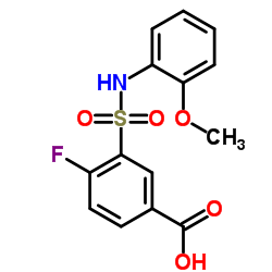 4-Fluoro-3-(2-methoxy-phenylsulfamoyl)-benzoic acid结构式