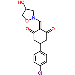 5-(4-Chlorophenyl)-2-[(4-hydroxy-1,2-oxazolidin-2-yl)methylene]-1,3-cyclohexanedione结构式