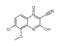 6-chloro-2-cyano-5-methoxy-3-quinoxalinol-1-oxide结构式