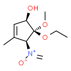 2-Cyclopenten-1-ol,5-ethoxy-5-methoxy-3-methyl-4-(methyleneoxidoamino)-,(1R,4S,5S)-rel-(9CI)结构式