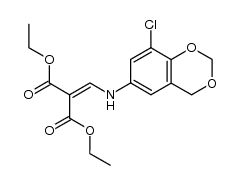 [(8-chloro-4H-benzo[1,3]dioxin-6-ylamino)-methylene]-malonic acid diethyl ester Structure