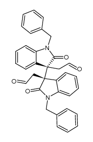 2,2'-((3S,3'S)-1,1'-dibenzyl-2,2'-dioxo-[3,3'-biindoline]-3,3'-diyl)diacetaldehyde Structure