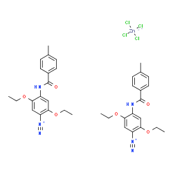 2,5-diethoxy-4-[(4-methylbenzoyl)amino]benzenediazonium tetrachlorozincate (2:1) structure