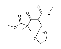 7-methyl-8-oxo-1,4-dioxa-spiro[4.5]decane-7,9-dicarboxylic acid dimethyl ester结构式