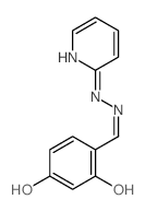 3-hydroxy-4-[(2-pyridin-2-ylhydrazinyl)methylidene]cyclohexa-2,5-dien-1-one结构式