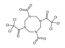 2,2,2-trichloro-1-[3,7-dinitro-5-(2,2,2-trichloroacetyl)-1,3,5,7-tetrazocan-1-yl]ethanone Structure
