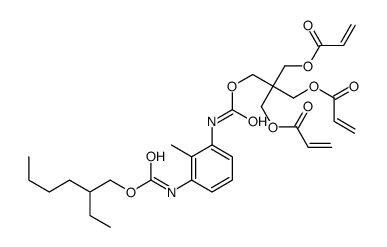 2-[[[[[3-[[[(2-ethylhexyl)oxy]carbonyl]amino]methylphenyl]amino]carbonyl]oxy]methyl]-2-[[(1-oxoallyl)oxy]methyl]-1,3-propanediyl diacrylate structure