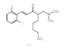 (E)-1-(2,6-dichlorophenyl)-4-(dimethylaminomethyl)non-1-en-3-one结构式