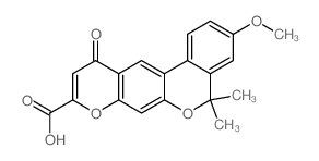 3-Methoxy-5,5-dimethyl-11-oxo-5H,11H-benzo[c]pyrano[3,2-g]chromene-9-carboxylic acid Structure