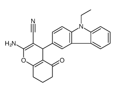 2-amino-4-(9-ethylcarbazol-3-yl)-5-oxo-4,6,7,8-tetrahydrochromene-3-carbonitrile结构式