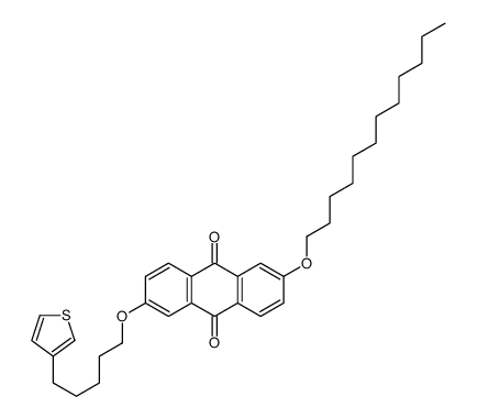 2-dodecoxy-6-(5-thiophen-3-ylpentoxy)anthracene-9,10-dione结构式